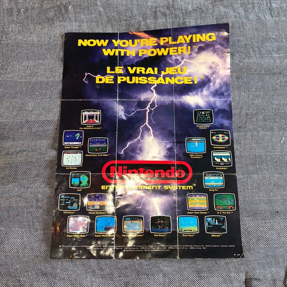 Vintage Nintendo poster 12”x16”